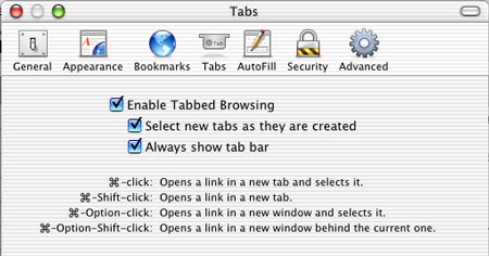 Safari preferences